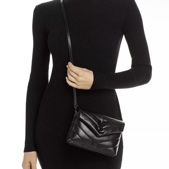 Saint Laurent YSL Monogram Toy LouLou Quilted Chevron Crossbody Bag - Picture 2 of 13